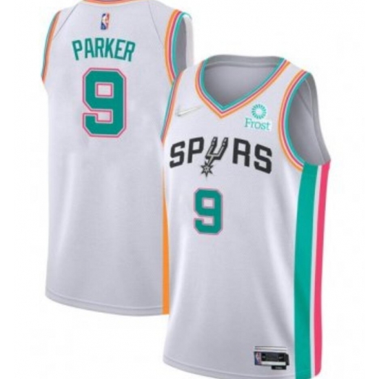Men San Antonio Spurs Tony Parker 2022 White City Diamond 75th Anniversary Jersey Men San Antonio Spurs Tony Parker 2022 White City Diamond 75th Anniversary Jersey