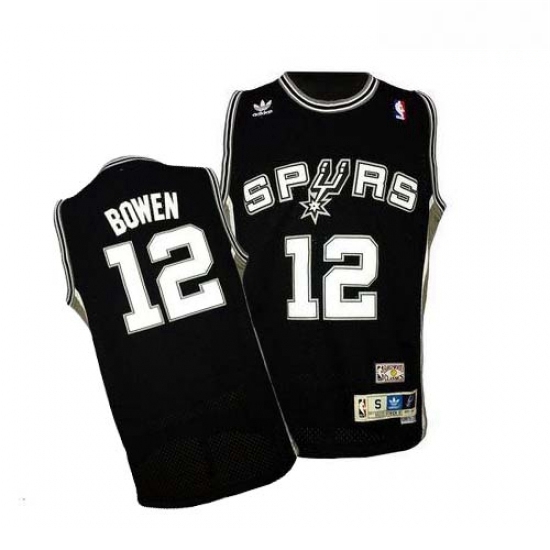 Mens Adidas San Antonio Spurs 12 Bruce Bowen Swingman Black Throwback NBA Jersey Mens Adidas San Antonio Spurs 12 Bruce Bowen Swingman Black Throwback NBA Jersey