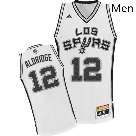 Mens Adidas San Antonio Spurs 12 LaMarcus Aldridge Swingman White Latin Nights NBA Jersey Mens Adidas San Antonio Spurs 12 LaMarcus Aldridge Swingman White Latin Nights NBA Jersey