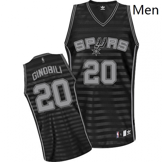 Mens Adidas San Antonio Spurs 20 Manu Ginobili Authentic BlackGrey Groove NBA Jersey Mens Adidas San Antonio Spurs 20 Manu Ginobili Authentic BlackGrey Groove NBA Jersey