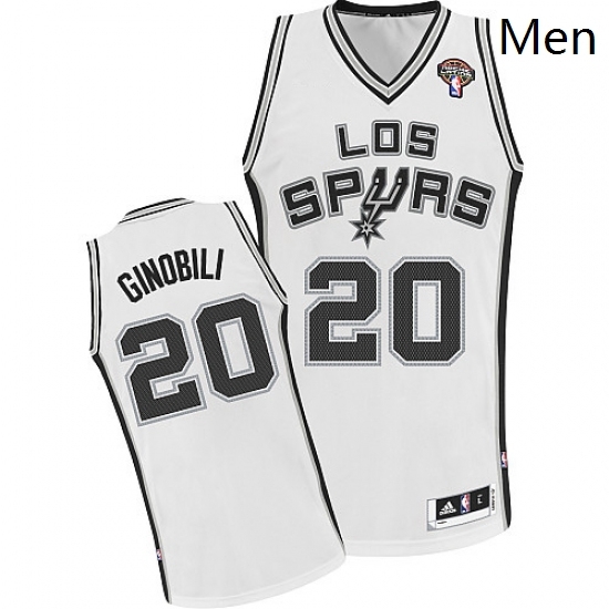 Mens Adidas San Antonio Spurs 20 Manu Ginobili Authentic White ABA Hardwood Classic NBA Jersey Mens Adidas San Antonio Spurs 20 Manu Ginobili Authentic White ABA Hardwood Classic NBA Jersey