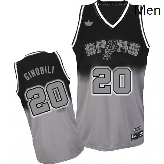 Mens Adidas San Antonio Spurs 20 Manu Ginobili Swingman BlackGrey Fadeaway Fashion NBA Jersey Mens Adidas San Antonio Spurs 20 Manu Ginobili Swingman BlackGrey Fadeaway Fashion NBA Jersey
