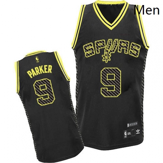 Mens Adidas San Antonio Spurs 9 Tony Parker Authentic Black Electricity Fashion NBA Jersey Mens Adidas San Antonio Spurs 9 Tony Parker Authentic Black Electricity Fashion NBA Jersey