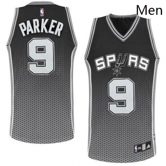Mens Adidas San Antonio Spurs 9 Tony Parker Authentic Black Resonate Fashion NBA Jersey Mens Adidas San Antonio Spurs 9 Tony Parker Authentic Black Resonate Fashion NBA Jersey