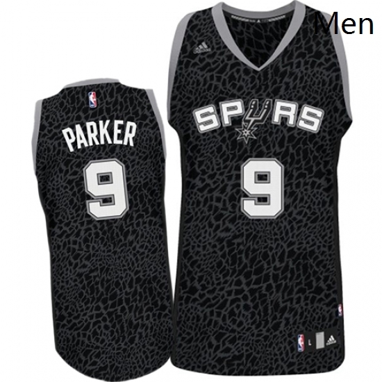 Mens Adidas San Antonio Spurs 9 Tony Parker Swingman Black Crazy Light NBA Jersey Mens Adidas San Antonio Spurs 9 Tony Parker Swingman Black Crazy Light NBA Jersey