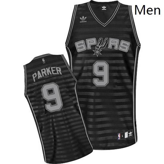 Mens Adidas San Antonio Spurs 9 Tony Parker Swingman BlackGrey Groove NBA Jersey Mens Adidas San Antonio Spurs 9 Tony Parker Swingman BlackGrey Groove NBA Jersey