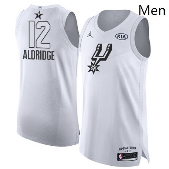 Mens Nike Jordan San Antonio Spurs 12 LaMarcus Aldridge Authentic White 2018 All Star Game NBA Jersey Mens Nike Jordan San Antonio Spurs 12 LaMarcus Aldridge Authentic White 2018 All Star Game NBA Jersey