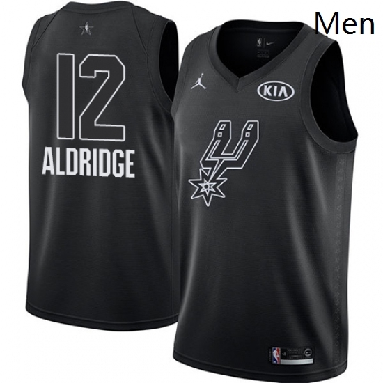 Mens Nike Jordan San Antonio Spurs 12 LaMarcus Aldridge Swingman Black 2018 All Star Game NBA Jersey Mens Nike Jordan San Antonio Spurs 12 LaMarcus Aldridge Swingman Black 2018 All Star Game NBA Jersey