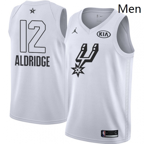 Mens Nike Jordan San Antonio Spurs 12 LaMarcus Aldridge Swingman White 2018 All Star Game NBA Jersey Mens Nike Jordan San Antonio Spurs 12 LaMarcus Aldridge Swingman White 2018 All Star Game NBA Jersey