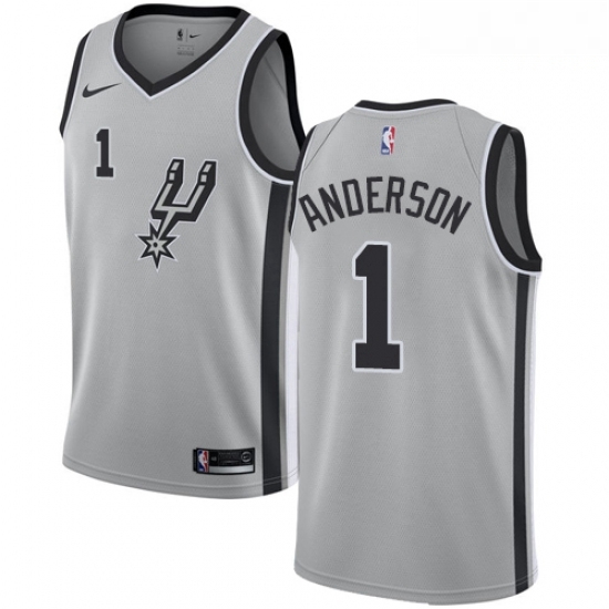 Mens Nike San Antonio Spurs 1 Kyle Anderson Authentic Silver Alternate NBA Jersey Statement Edition Mens Nike San Antonio Spurs 1 Kyle Anderson Authentic Silver Alternate NBA Jersey Statement Edition