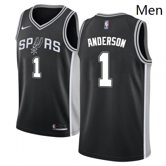 Mens Nike San Antonio Spurs 1 Kyle Anderson Swingman Black Road NBA Jersey Icon Edition Mens Nike San Antonio Spurs 1 Kyle Anderson Swingman Black Road NBA Jersey Icon Edition