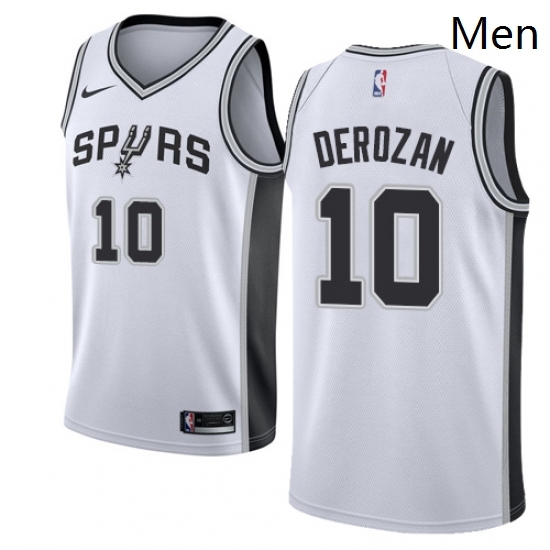 Mens Nike San Antonio Spurs 10 DeMar DeRozan Swingman White NBA Jersey Association Edition Mens Nike San Antonio Spurs 10 DeMar DeRozan Swingman White NBA Jersey Association Edition