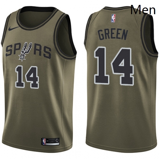 Mens Nike San Antonio Spurs 14 Danny Green Swingman Green Salute to Service NBA Jersey Mens Nike San Antonio Spurs 14 Danny Green Swingman Green Salute to Service NBA Jersey