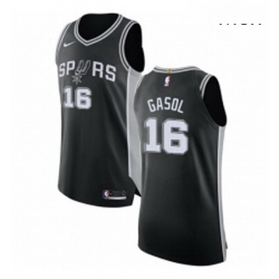 Mens Nike San Antonio Spurs 16 Pau Gasol Authentic Black Road NBA Jersey Icon Edition Mens Nike San Antonio Spurs 16 Pau Gasol Authentic Black Road NBA Jersey Icon Edition