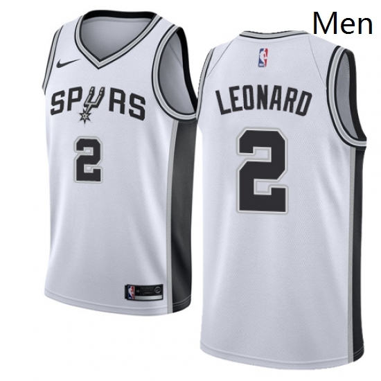 Mens Nike San Antonio Spurs 2 Kawhi Leonard Authentic White Home NBA Jersey Association Edition Mens Nike San Antonio Spurs 2 Kawhi Leonard Authentic White Home NBA Jersey Association Edition