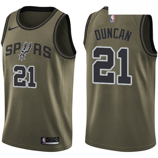 Mens Nike San Antonio Spurs 21 Tim Duncan Swingman Green Salute to Service NBA Jersey Mens Nike San Antonio Spurs 21 Tim Duncan Swingman Green Salute to Service NBA Jersey