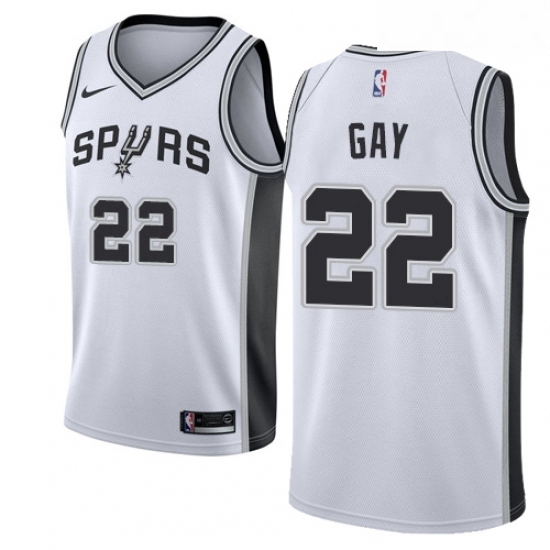 Mens Nike San Antonio Spurs 22 Rudy Gay Authentic White Home NBA Jersey Association Edition 