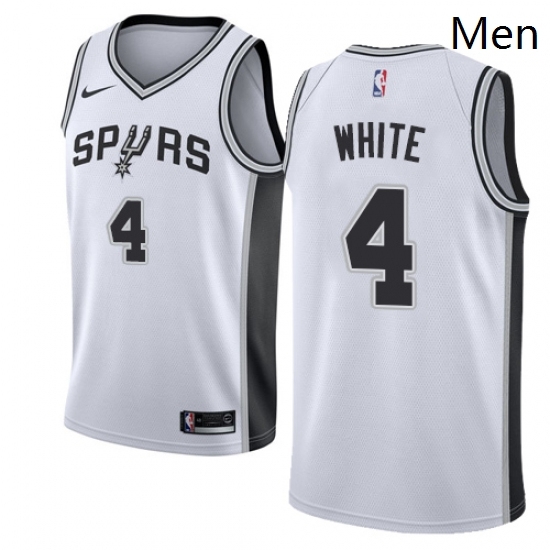 Mens Nike San Antonio Spurs 4 Derrick White Authentic White Home NBA Jersey Association Edition Mens Nike San Antonio Spurs 4 Derrick White Authentic White Home NBA Jersey Association Edition