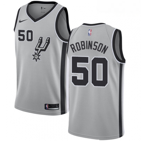 Mens Nike San Antonio Spurs 50 David Robinson Authentic Silver Alternate NBA Jersey Statement Edition Mens Nike San Antonio Spurs 50 David Robinson Authentic Silver Alternate NBA Jersey Statement Edition