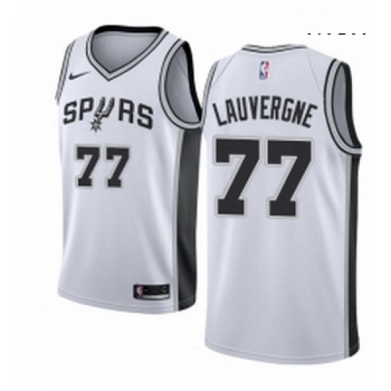 Mens Nike San Antonio Spurs 77 Joffrey Lauvergne Authentic White Home NBA Jersey Association Edition Mens Nike San Antonio Spurs 77 Joffrey Lauvergne Authentic White Home NBA Jersey Association Edition