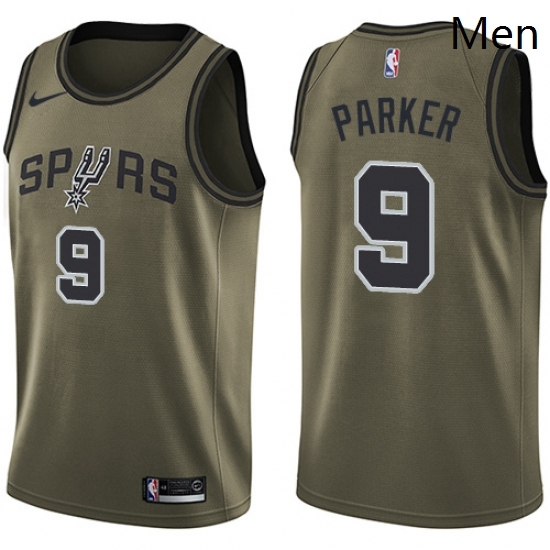 Mens Nike San Antonio Spurs 9 Tony Parker Swingman Green Salute to Service NBA Jersey Mens Nike San Antonio Spurs 9 Tony Parker Swingman Green Salute to Service NBA Jersey
