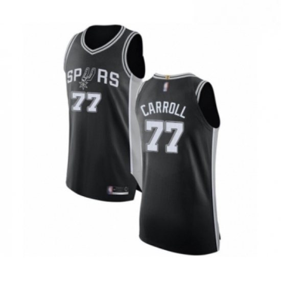 Mens San Antonio Spurs 77 DeMarre Carroll Authentic Black Basketball Jersey Icon Edition Mens San Antonio Spurs 77 DeMarre Carroll Authentic Black Basketball Jersey Icon Edition
