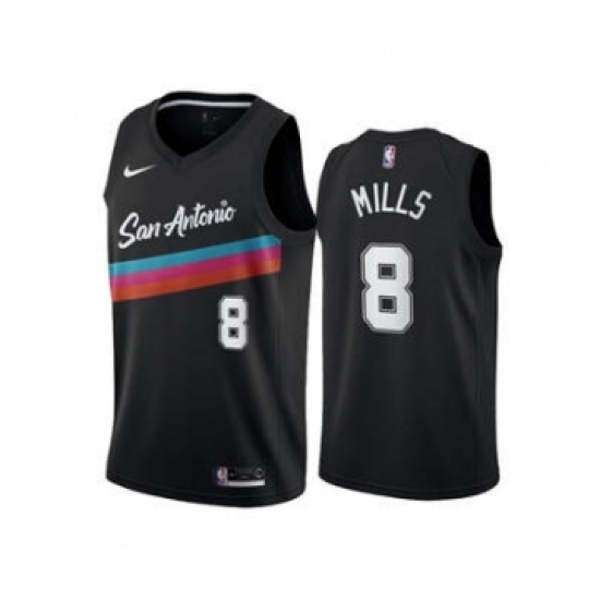 Men's San Antonio Spurs #8 Patty Mills Black City Edition Fiesta 2020-21 Stitched Basketball Jersey Men's San Antonio Spurs #8 Patty Mills Black City Edition Fiesta 2020-21 Stitched Basketball Jersey