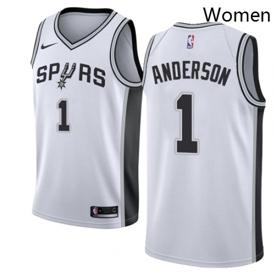 Womens Nike San Antonio Spurs 1 Kyle Anderson Swingman White Home NBA Jersey Association Edition Womens Nike San Antonio Spurs 1 Kyle Anderson Swingman White Home NBA Jersey Association Edition