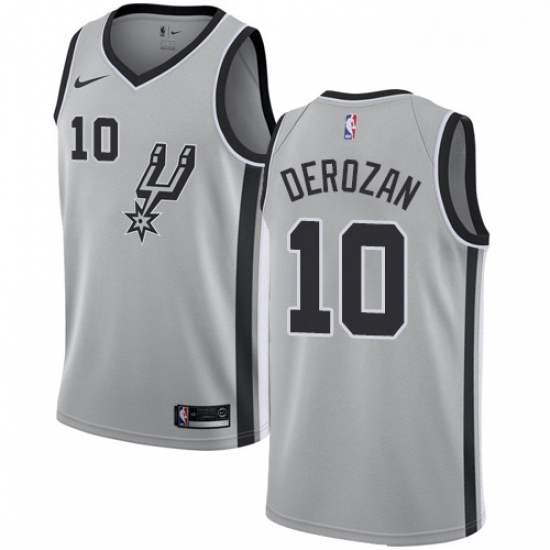 Womens Nike San Antonio Spurs 10 DeMar DeRozan Swingman Silver NBA Jersey Statement Edition Womens Nike San Antonio Spurs 10 DeMar DeRozan Swingman Silver NBA Jersey Statement Edition