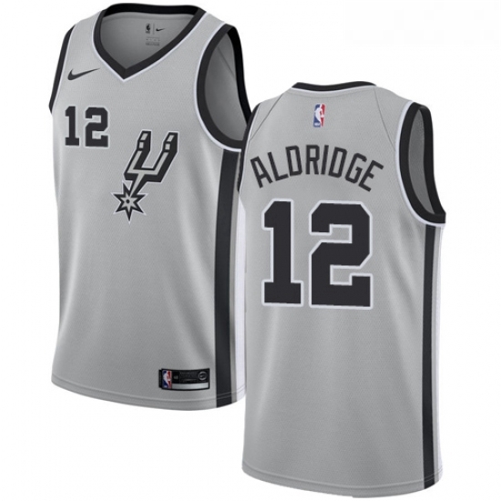 Womens Nike San Antonio Spurs 12 LaMarcus Aldridge Swingman Silver Alternate NBA Jersey Statement Edition Womens Nike San Antonio Spurs 12 LaMarcus Aldridge Swingman Silver Alternate NBA Jersey Statement Edition