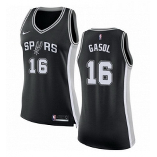 Womens Nike San Antonio Spurs 16 Pau Gasol Authentic Black Road NBA Jersey Icon Edition Womens Nike San Antonio Spurs 16 Pau Gasol Authentic Black Road NBA Jersey Icon Edition