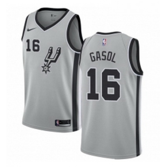 Womens Nike San Antonio Spurs 16 Pau Gasol Swingman Silver Alternate NBA Jersey Statement Edition Womens Nike San Antonio Spurs 16 Pau Gasol Swingman Silver Alternate NBA Jersey Statement Edition