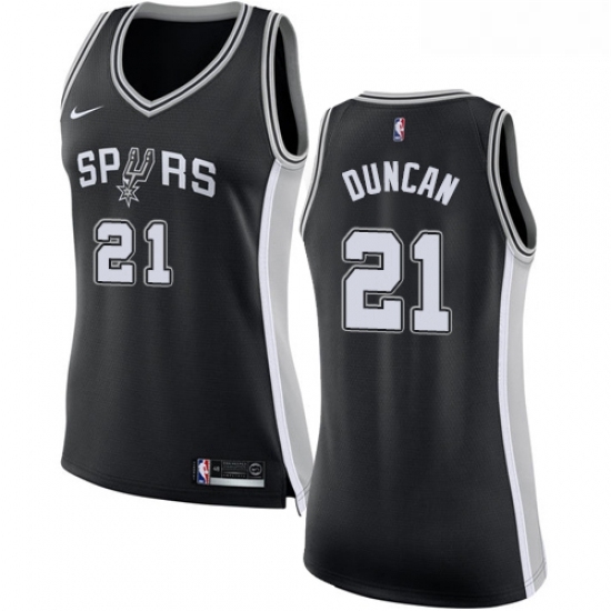 Womens Nike San Antonio Spurs 21 Tim Duncan Authentic Black Road NBA Jersey Icon Edition Womens Nike San Antonio Spurs 21 Tim Duncan Authentic Black Road NBA Jersey Icon Edition