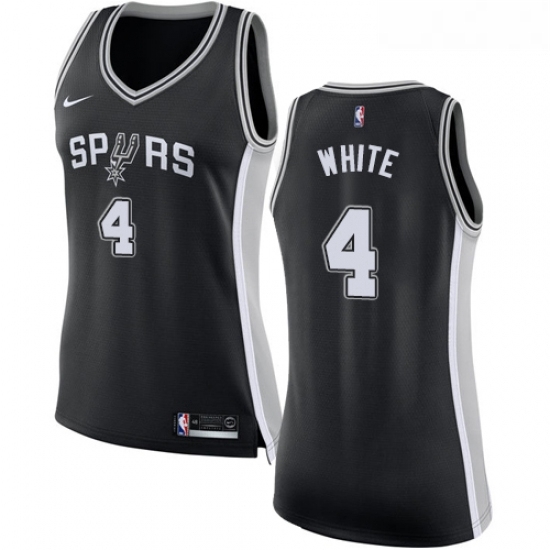 Womens Nike San Antonio Spurs 4 Derrick White Swingman Black Road NBA Jersey Icon Edition Womens Nike San Antonio Spurs 4 Derrick White Swingman Black Road NBA Jersey Icon Edition
