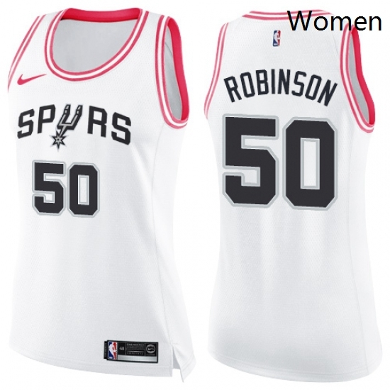 Womens Nike San Antonio Spurs 50 David Robinson Swingman WhitePink Fashion NBA Jersey Womens Nike San Antonio Spurs 50 David Robinson Swingman WhitePink Fashion NBA Jersey
