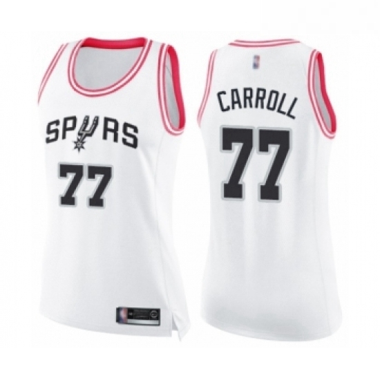 Womens San Antonio Spurs 77 DeMarre Carroll Swingman White Pink Fashion Basketball Jersey Womens San Antonio Spurs 77 DeMarre Carroll Swingman White Pink Fashion Basketball Jersey