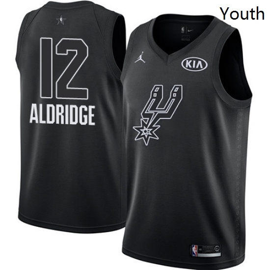 Youth Nike Jordan San Antonio Spurs 12 LaMarcus Aldridge Swingman Black 2018 All Star Game NBA Jersey Youth Nike Jordan San Antonio Spurs 12 LaMarcus Aldridge Swingman Black 2018 All Star Game NBA Jersey