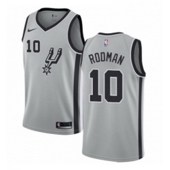 Youth Nike San Antonio Spurs 10 Dennis Rodman Swingman Silver Alternate NBA Jersey Statement Edition Youth Nike San Antonio Spurs 10 Dennis Rodman Swingman Silver Alternate NBA Jersey Statement Edition