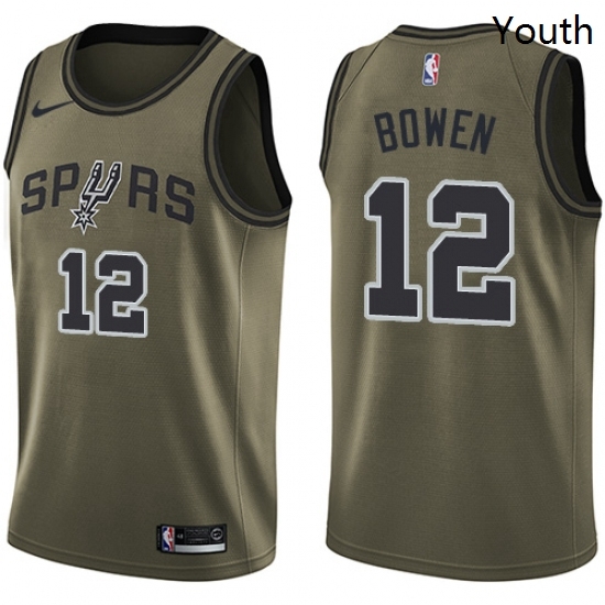 Youth Nike San Antonio Spurs 12 Bruce Bowen Swingman Green Salute to Service NBA Jersey Youth Nike San Antonio Spurs 12 Bruce Bowen Swingman Green Salute to Service NBA Jersey