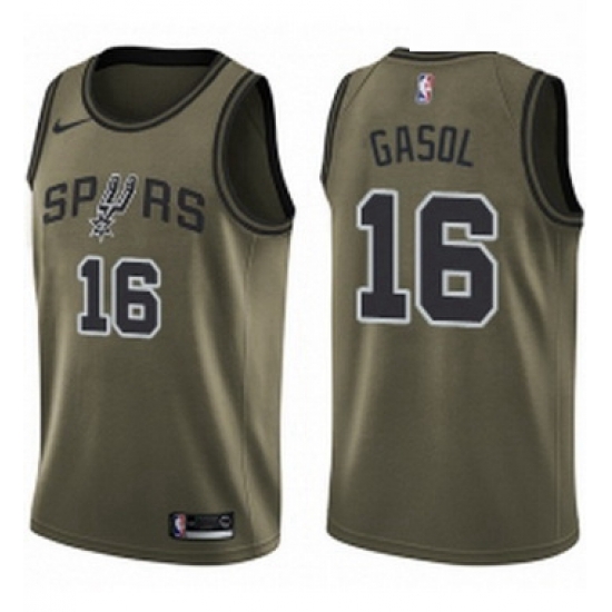 Youth Nike San Antonio Spurs 16 Pau Gasol Swingman Green Salute to Service NBA Jersey Youth Nike San Antonio Spurs 16 Pau Gasol Swingman Green Salute to Service NBA Jersey