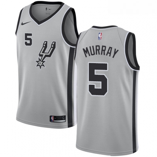 Youth Nike San Antonio Spurs 5 Dejounte Murray Authentic Silver Alternate NBA Jersey Statement Edition Youth Nike San Antonio Spurs 5 Dejounte Murray Authentic Silver Alternate NBA Jersey Statement Edition