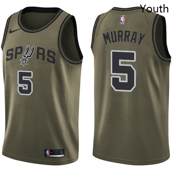Youth Nike San Antonio Spurs 5 Dejounte Murray Swingman Green Salute to Service NBA Jersey Youth Nike San Antonio Spurs 5 Dejounte Murray Swingman Green Salute to Service NBA Jersey