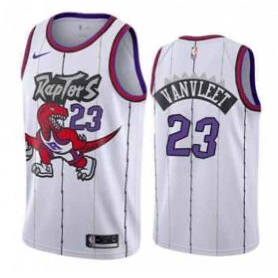 Men Raptors #23 Fred VanVleet white Throwback NBA Jersey Men Raptors #23 Fred VanVleet white Throwback NBA Jersey