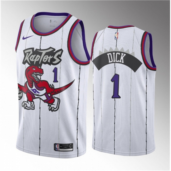 Men Toronto Raptors 1 Gradey Dick White 2023 Draft Classic Edition Stitched Basketball Jersey Men Toronto Raptors 1 Gradey Dick White 2023 Draft Classic Edition Stitched Basketball Jersey