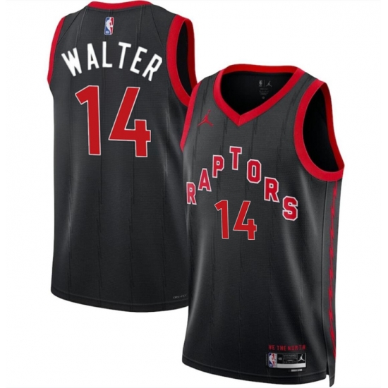 Men Toronto Raptors 14 Ja u2019Kobe Walter Black 2024 Draft Statement Edition Stitched Basketball Jersey Men Toronto Raptors 14 Ja u2019Kobe Walter Black 2024 Draft Statement Edition Stitched Basketball Jersey