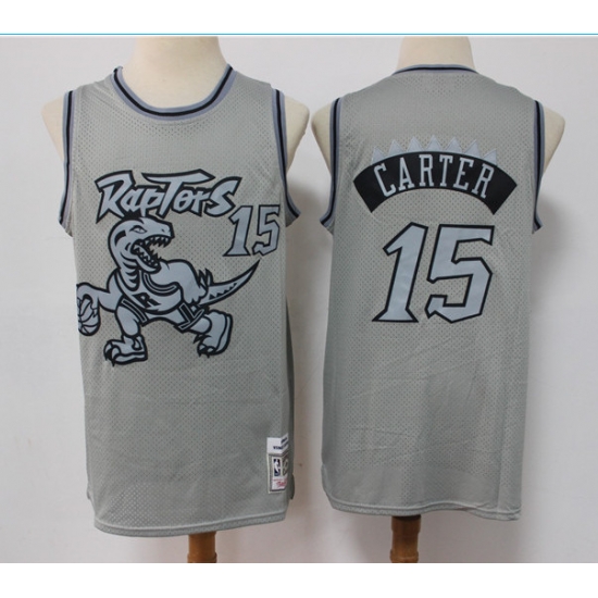 Men Toronto Raptors 15 Vince Carter Grey Throwback Stitched Basketball Jersey Men Toronto Raptors 15 Vince Carter Grey Throwback Stitched Basketball Jersey