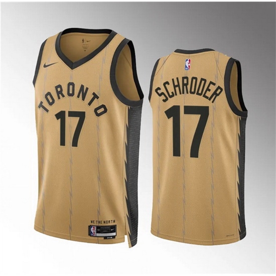 Men Toronto Raptors 17 Dennis Schroder Gold 2023 24 City Edition Stitched Basketball Jersey Men Toronto Raptors 17 Dennis Schroder Gold 2023 24 City Edition Stitched Basketball Jersey