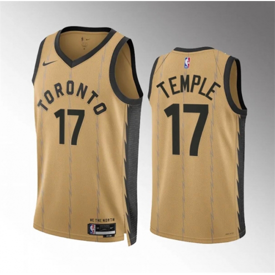 Men Toronto Raptors 17 Garrett Temple Gold 2023 24 City Edition Stitched Basketball Jersey Men Toronto Raptors 17 Garrett Temple Gold 2023 24 City Edition Stitched Basketball Jersey