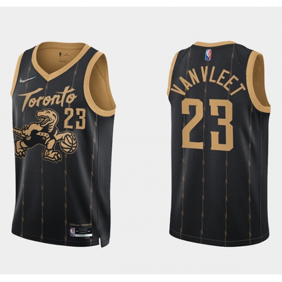 Men Toronto Raptors 23 Fred Vanvleet 2021 22 City Edition Black 75th Anniversary Swingman Stitched Basketball Jersey Men Toronto Raptors 23 Fred Vanvleet 2021 22 City Edition Black 75th Anniversary Swingman Stitched Basketball Jersey