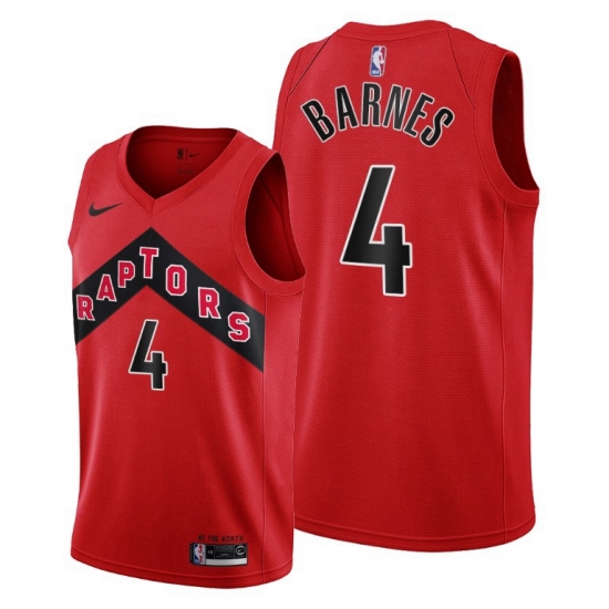 Men Toronto Raptors 4 Scottie Barnes Red Jersey Men Toronto Raptors 4 Scottie Barnes Red Jersey